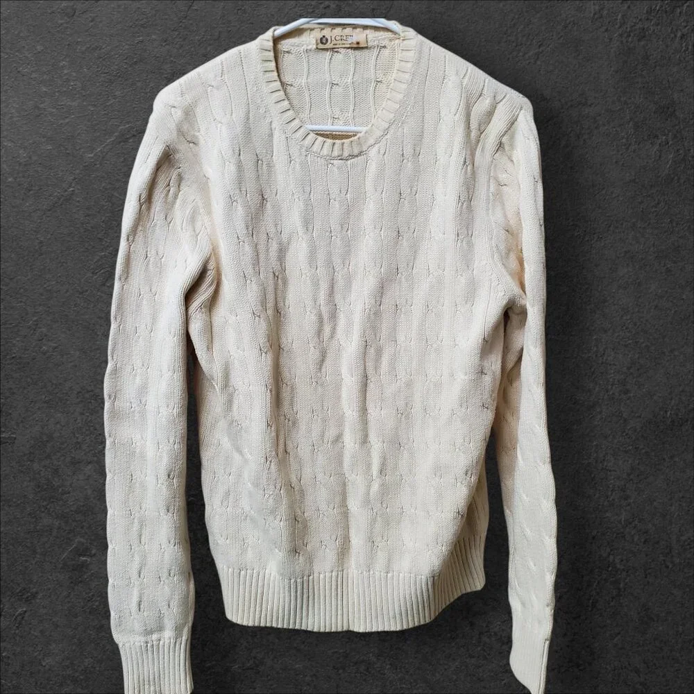 J.Crew Cable Knit Sweater Medium Ivory‎